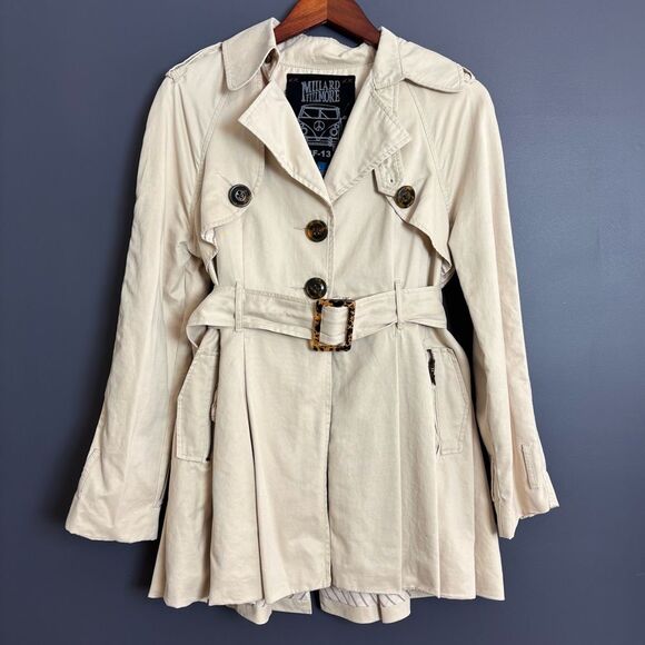 Millard Fillmore MF-13 Trench Coat Light Tan Beige Size Large Steampunk Unique - Picture 1 of 16